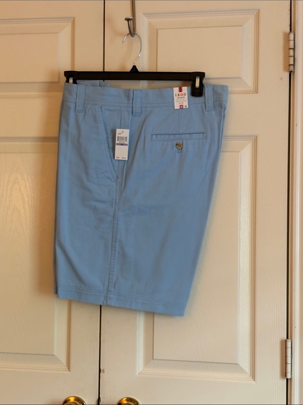 Izod Men's Sky Blue Flat Front Chino Shorts